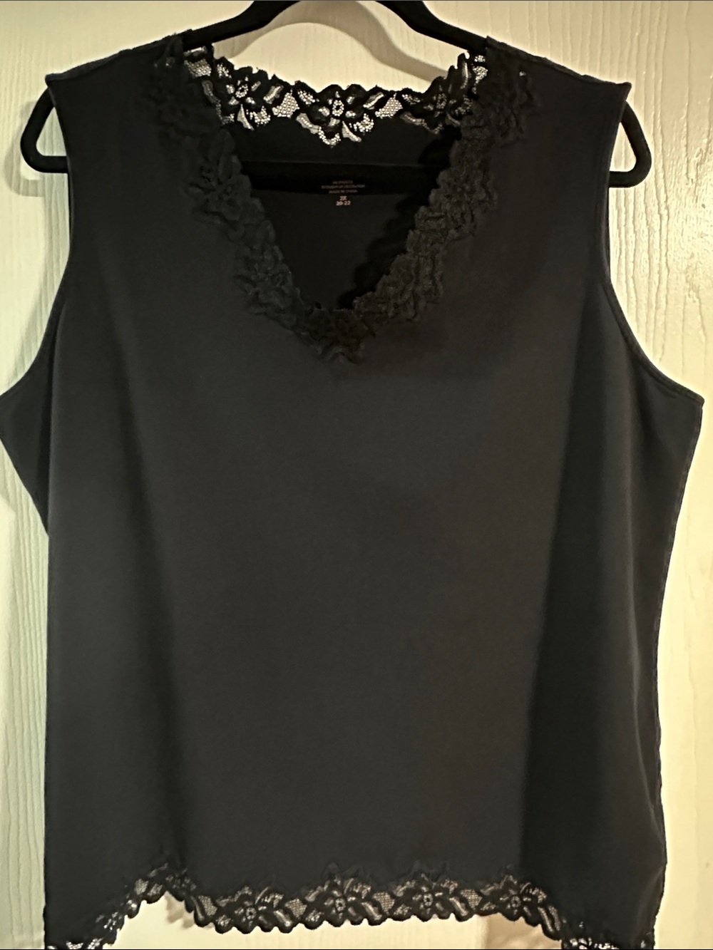 Coldwater Creek Black Lace-Trim V-Neck Camisole